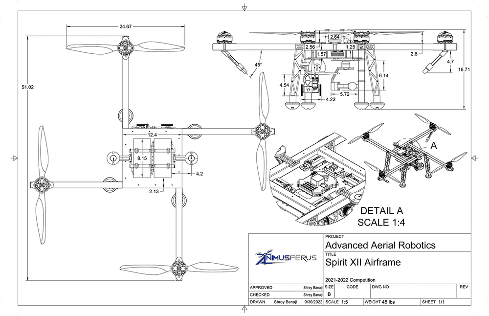 sUAS Quadcopter Technical Drawings