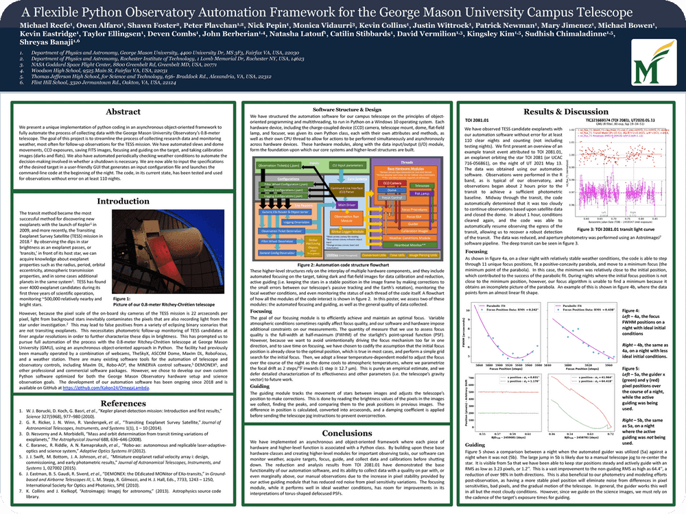 A Flexible Python Observatory Automation Framework for the George Mason University Campus Telescope